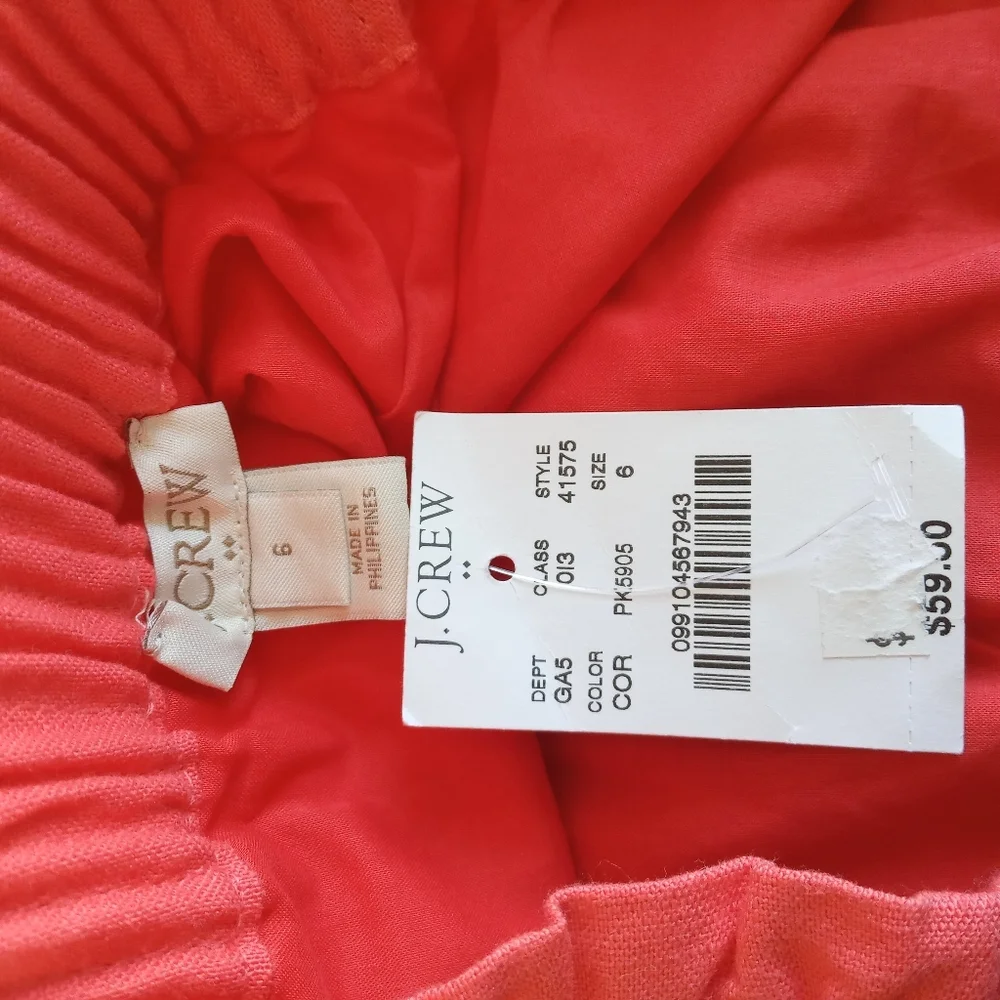NWT J.Crew Factory 6 Linen Blend Side Walk Skirt